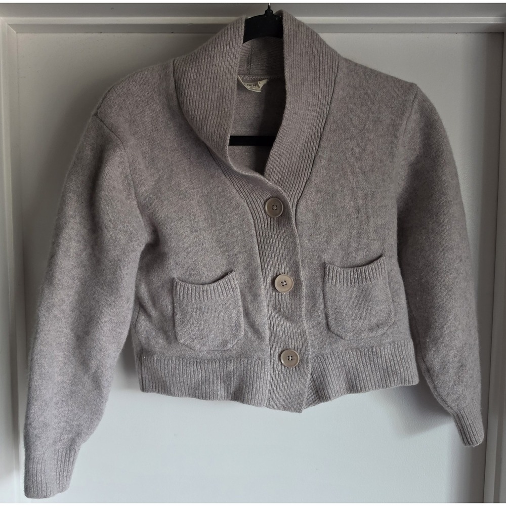 Golden by Tna Cardigan XXS Grey Wool Cashmere Collared Casual Sweater Knit